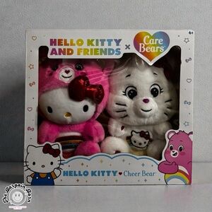 Hello Kitty Loves Cheer Bear 10” Plush 2-Pack Sanrio/Care Bears Collectible NIB